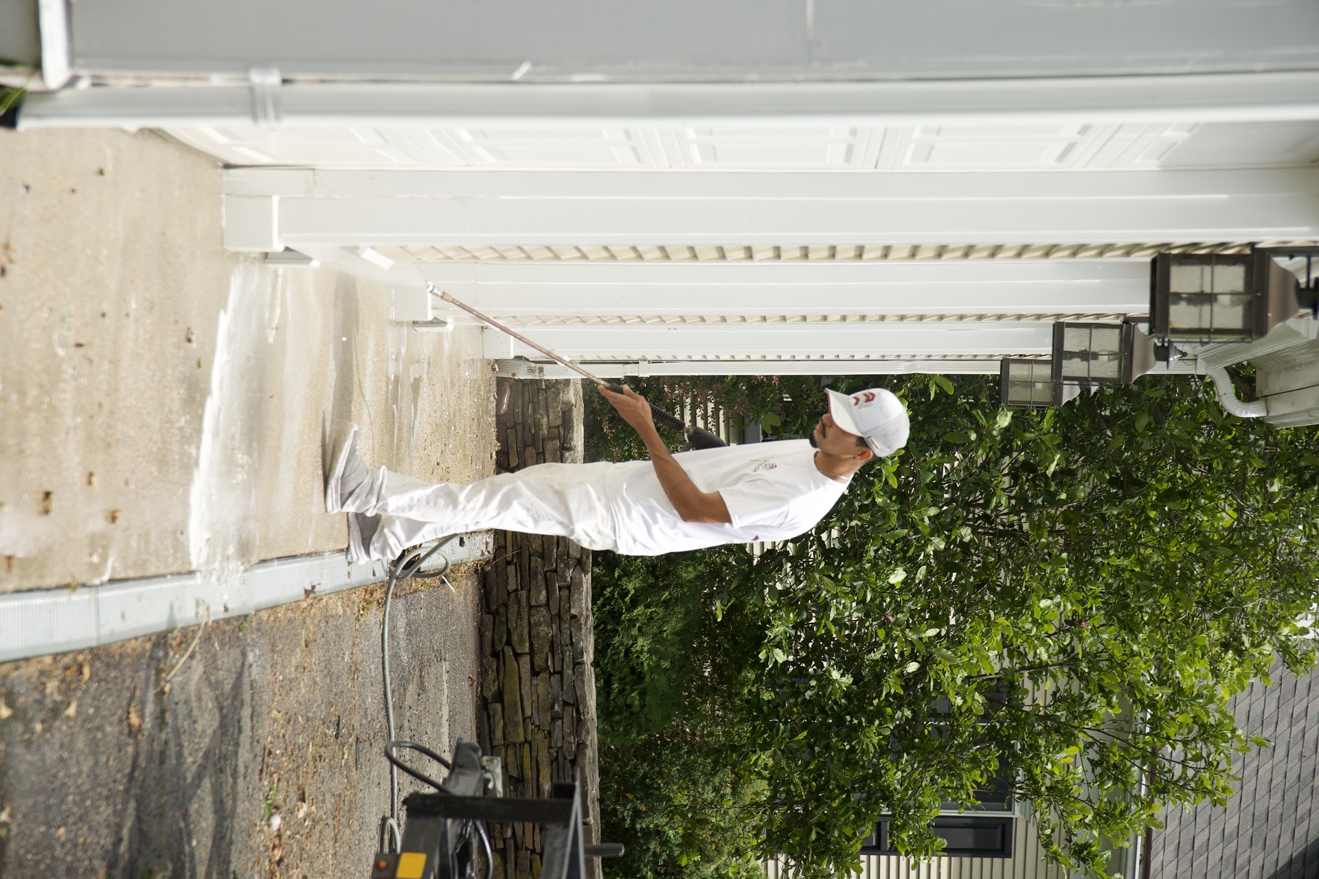 Soft washing a home exterior and trim